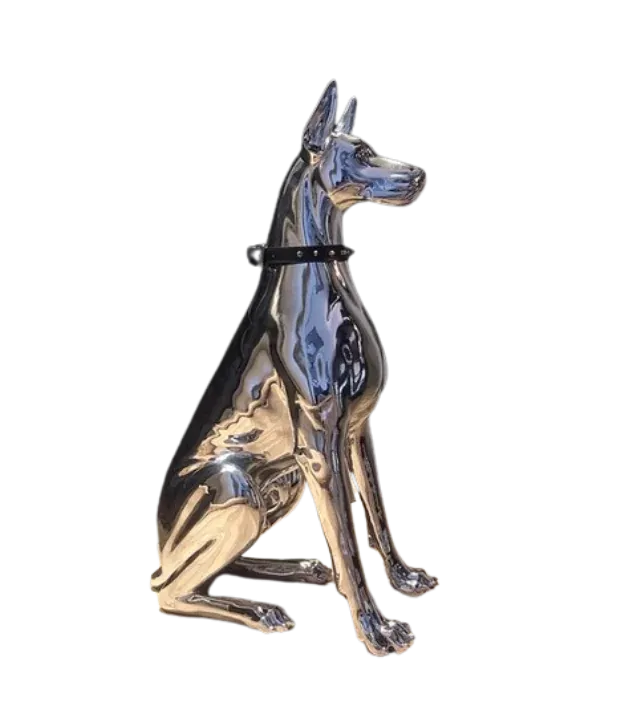 Silver Dog Statue