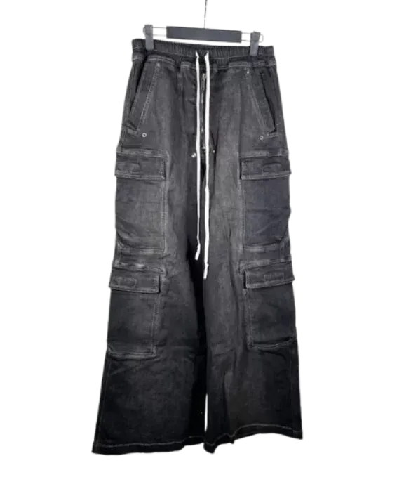 Rick Owens EDFU Black Cargo Shorts