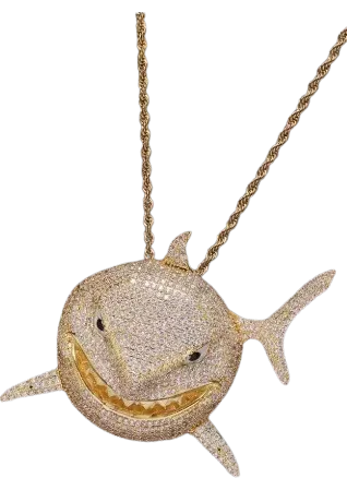 6ix9ine Icy Diamond Shark Necklace