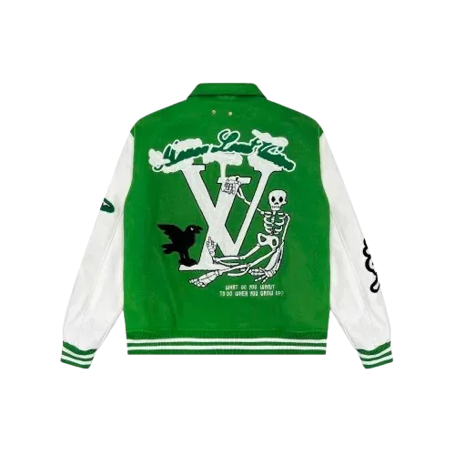 Louis Vuitton Varsity Leather Jacket Green