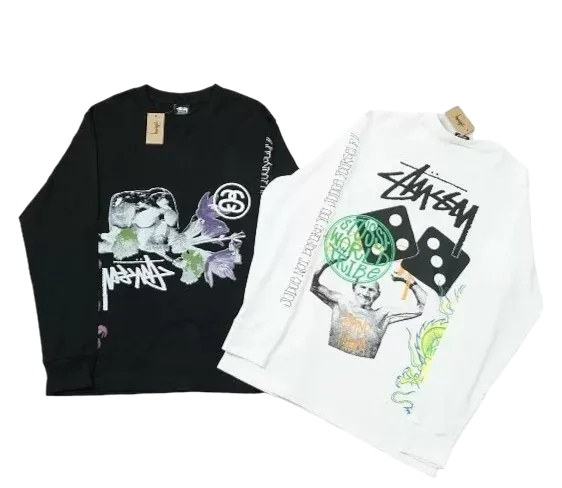 Stussy Long Sleeved Front Skull Flower 23B