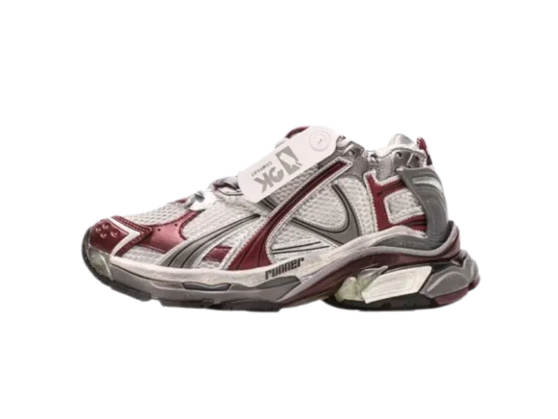 Balenciaga Runner Sneakers in Burgundy Polyurethane Dark red