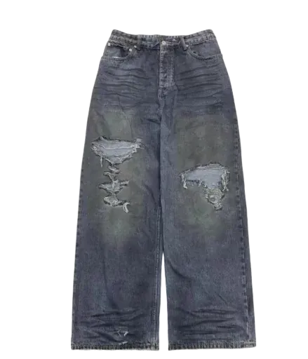 Balenciaga Mud Distressed Denim