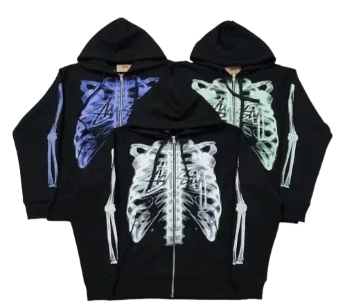 Stussy Hoodie Skeleton Laser