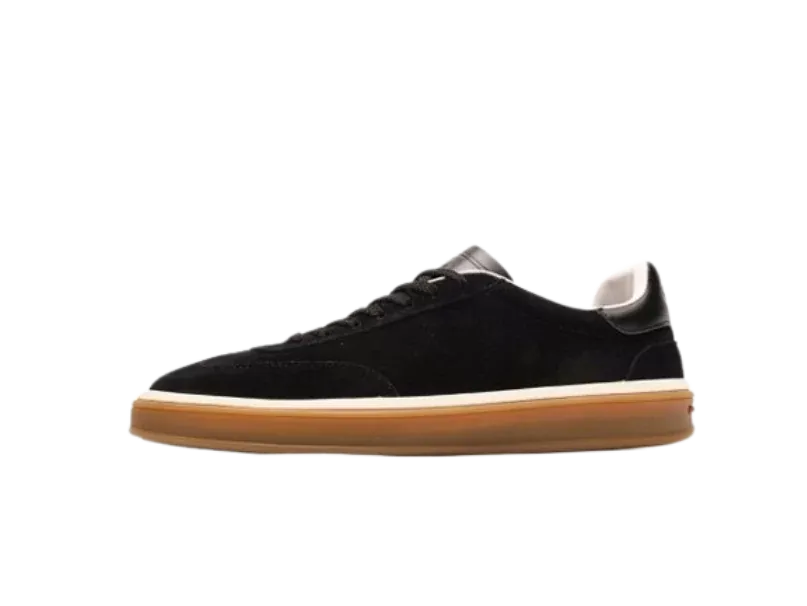LORO PIANA Tennis Walk Leather-Trimmed Suede Sneakers