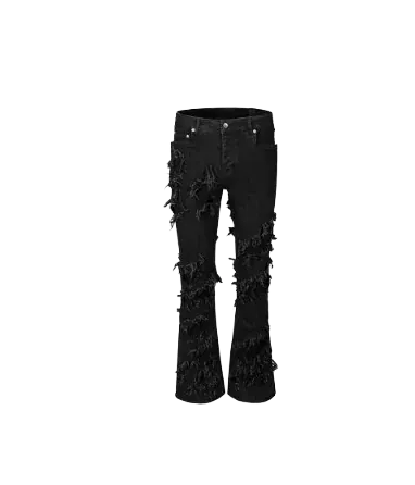 Ripped flared jeans